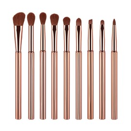 Conjunto de cepillo maquillaje ojos 9pcs Eyeshadow Blending Make Up Pinceles Metal Manija                                                             