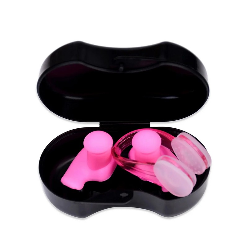 Swimming Earplugs & Nose Clip Set for Adults – Reusable