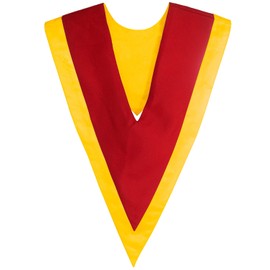 IvyRobes Unisex Reversible V Shape Choir Stole with Border and Cross (Red/Gold)