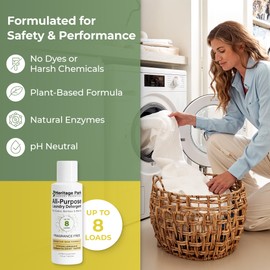 Heritage Park Luxury Laundry Detergent | Dermatologist Tested Plant based Natural & Enzyme Laundry Detergent | Sensitive Skin Friendly - Fragrance Free (4 fl oz Trial Size)