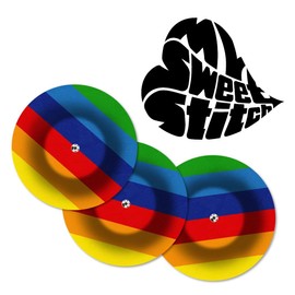 MySweetStitch | Patch for Freestyle Libre 1 & 2 Sensor with VENTILATION HOLE waterproof, ROUND (10 pieces) | Made in Germany | Outer Ø 65mm, Inner Ø 6mm | Pride