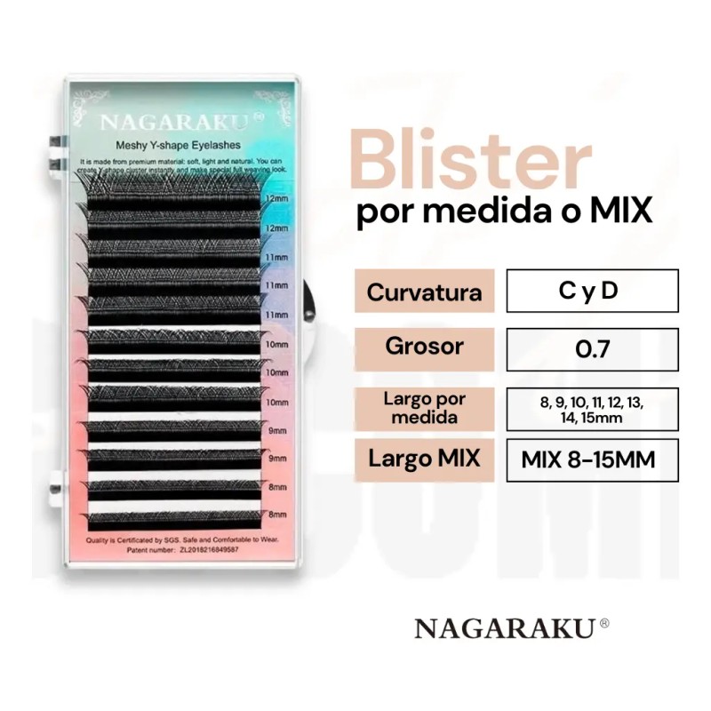 Blister Yy .07 Extensiones De Pestañas Nagaraku Hawaiano