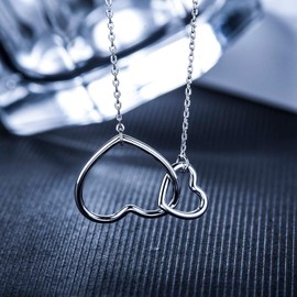 CHICLOVE Mother's Day Gifts, 925 Sterling Silver Infinity Hearts Necklace for Mother & Daughter, Mom Necklaces for Women, Best Birthday Gift, Sterling Silver
