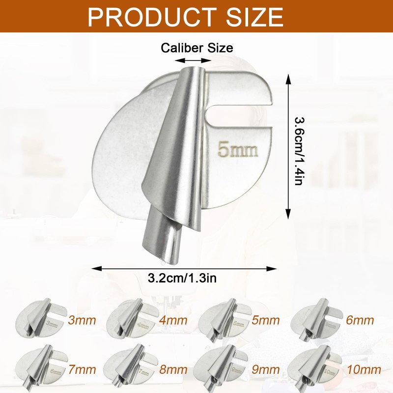 ZephyrCraft 8 Pcs Sewing Machine Accessories, Rolled Hem Presser Foot