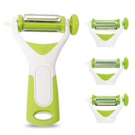 Peeler for Kitchen | 360 Rotating Potato Peeler | 3 in 1 Multi Vegetable Straight Serrated Julienne Peeler | Kitchen Gadgets & Tools