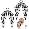 2 Pcs Cow Print Hair Headband Non-Slip Elastic Hair Tie