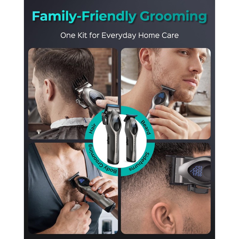 Hair Clippers for Men, Cordless Professional Clipper & Trimmer Set