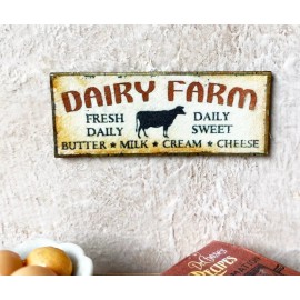 The Happy Little Home Dollhouse Miniature FARMHOUSE CHIC Fresh cream sign Primitive DAIRY FARM 1:12