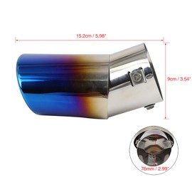 X AUTOHAUX 5.98 Inch Stainless Steel Car Exhaust Muffler Tail Pipe Tip 2.99 Inch Inlet 4.02 Inch Outlet