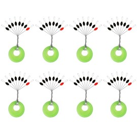 Milepetus 200Pcs Fishing Bobber Stopper,7 in 1 Soft Silicone Transparent Float Sinker Stops,Rubber Oval Cylinder Float Stop Stoppers (Black-Oval, M (200pcs))