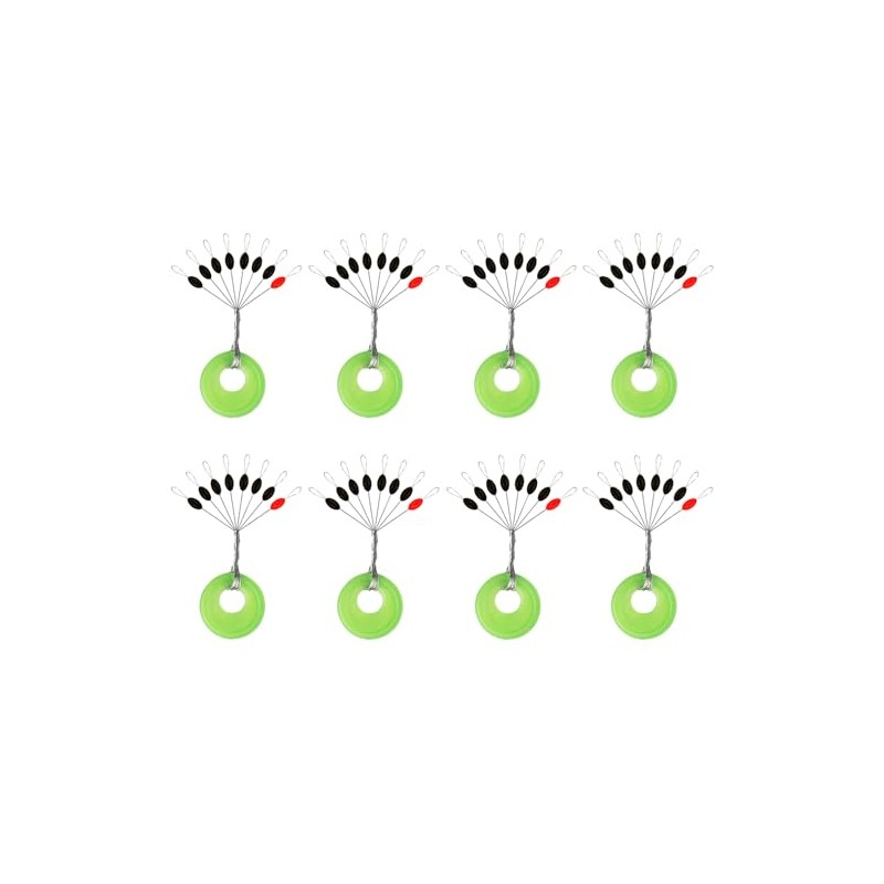 Milepetus 200Pcs Fishing Bobber Stopper,7 in 1 Soft Silicone Transparent