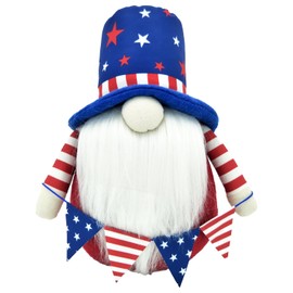 4th of July Gnomes Decorations with Stars Hat Handmade Plush USA Gnome Rustic Vintage Table Ornaments American Patriotic Decor for Home Fireplace Independence Day Memorial Day