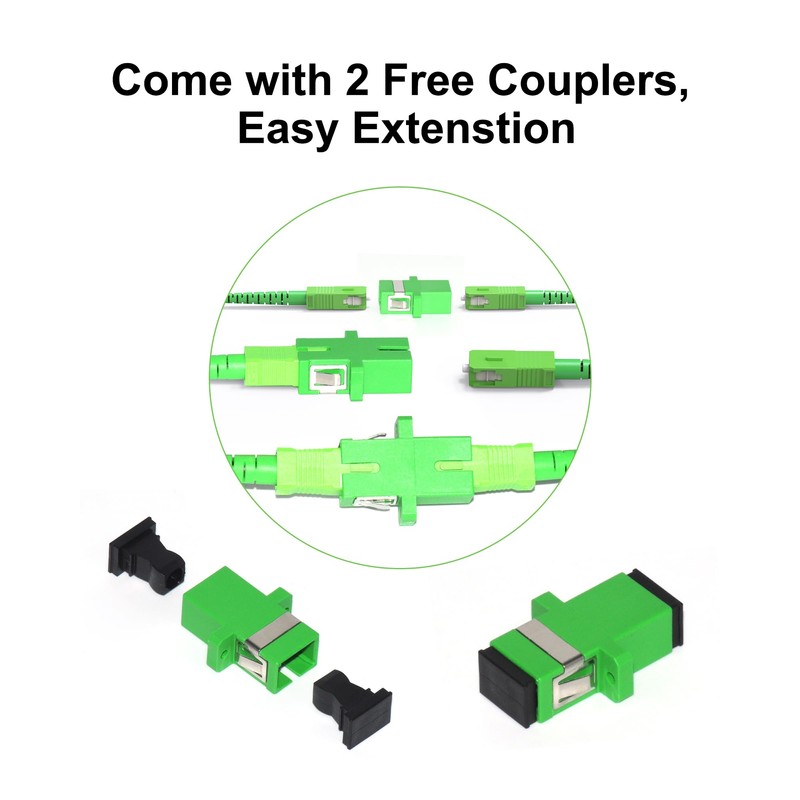 VANDESAIL SC to SC Fiber Optic Internet Cable OS2, Armored