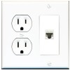 Wallplate City 1 Port CAT5E Wall Plate-Round Outlet White