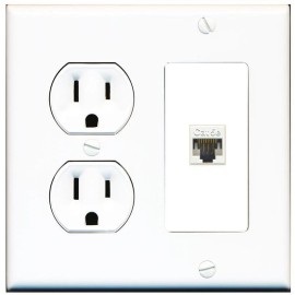 Wallplate City 1 Port CAT5E Wall Plate-Round Outlet White