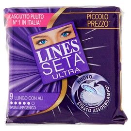 Lines ASSORBENTI SETA ULTRA LUNGO ALI 9 PZ This item is also available in sets of 12 at an excellent price, 200g