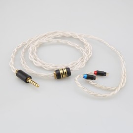 Tirstrup 2 Pin IEM Earphone Cable for Inear Monitor-Silver Plated Copper Connector 2Pin 0.78mm /MMCX/Sens IE80/IE40Pro/IE100/IE300/ATH-E40/E50/IM50/IM70 (4.4mm)