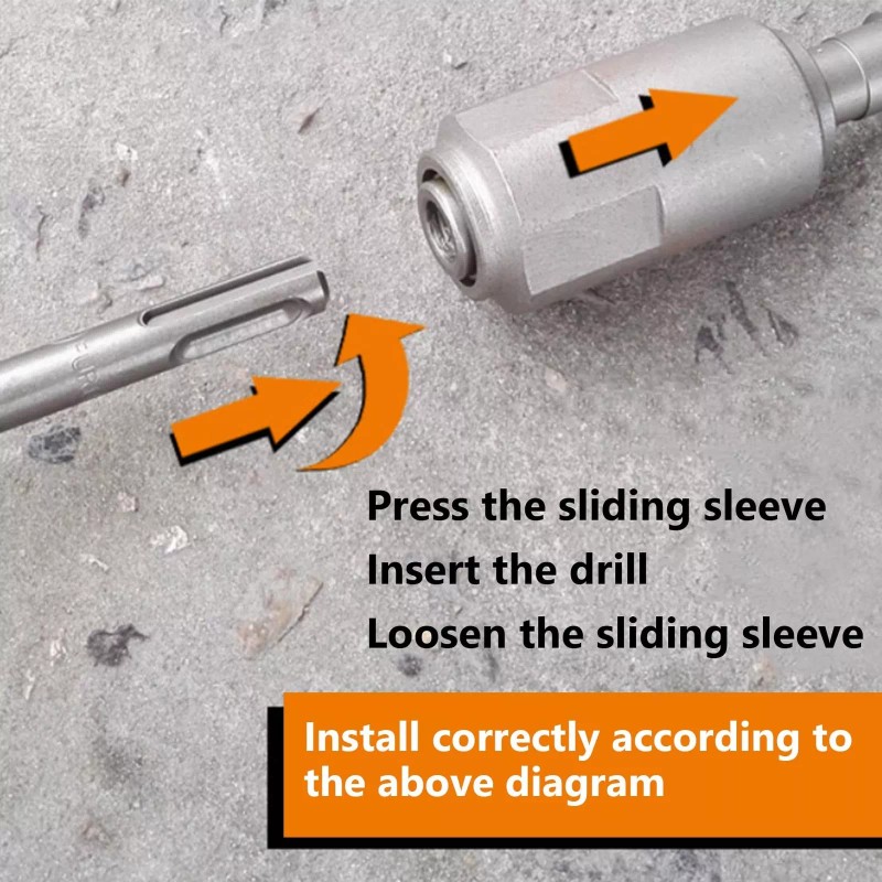 Walfront SDS Max to SDS Plus Adapter for Rotary Hammers