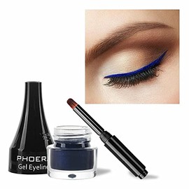 PHOERA GEL EYELINER LONG LASTING WATERPROOF SMUDGE PROOF 24H MAKEUP 10 SHADE UK (208 BLUE)