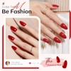 modelones 32 Pcs Halloween Red Fall Press On Uñas Almendra,