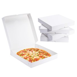 Huoshange Thin White Pizza Box-10x10x1.9 Inch 20 Pack Disposable Pizza Boxes,White Pizza Boxes for Cookie,Pies,Party Favors and Crafts