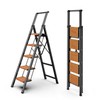 WOA WOA 5 Step Ladder, Ladders for Home, Anti-Slip Pedals,