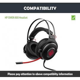 HTINDUSTRY Ersatz-Ohrpolster Kissen Kompatibel mit HP Omen 800 OMEN800 Headset Premium Ohrpolster mit Weicherem Proteinleder/Memory-Schaum