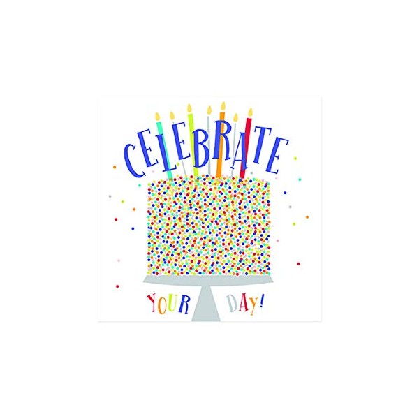 Pack of 20 "Celebrate Your Day" Cocktail Napkins Multi 5"