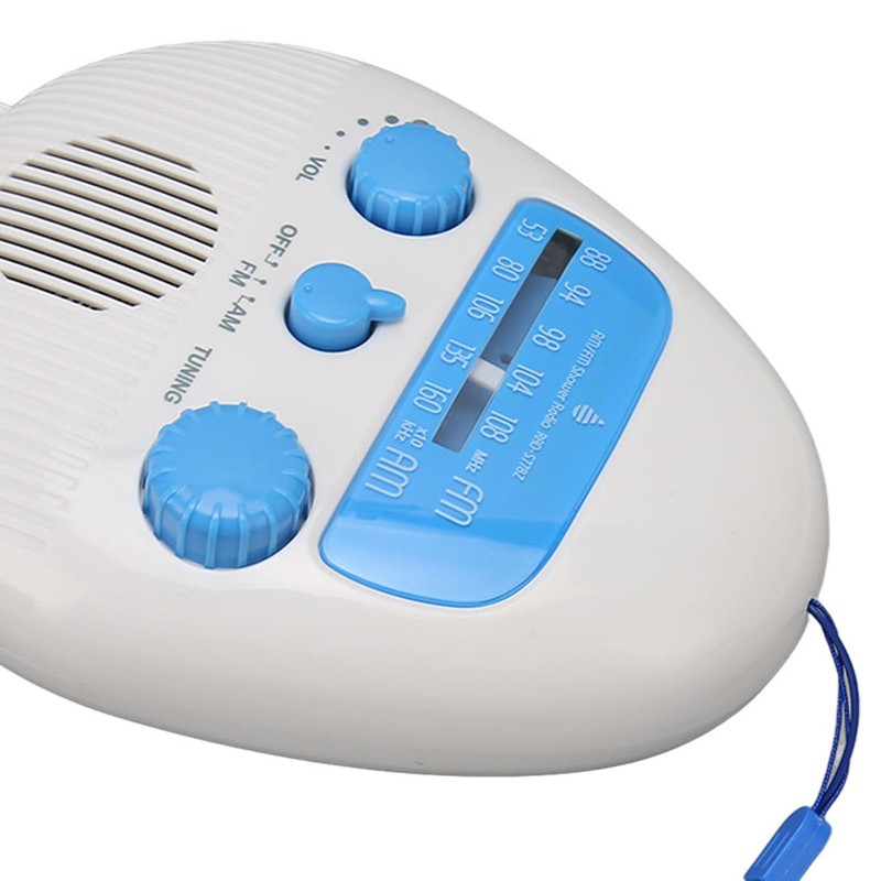Bathroom Shower Radio, AM/FM Waterproof Speaker, Built-in Speaker with Strap,