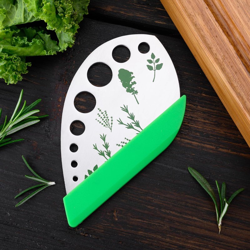 Qiyuda 9 Holes Herb Leaf Stripper and Herb Cutter 2