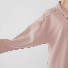 Gunze KAIMIN Navi Women's Pajamas, Long Sleeve, Long Pants, Cardboard Knit, Easy to Turn and Toss, Sax_GL4543