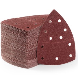 SATC Mouse Sander Pads 80-Piece 40/60/80/120 Grits Mouse Sanding Pads 11 Holes Detail Sander Pads Hook and Loop Mouse Palm Sanding Paper Sandpaper for Mouse Sander