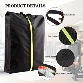 2PCS Travel Shoe Bags, Active Carbon, Sports Compatible, Water Resistant, Smell Proof, Lightweight