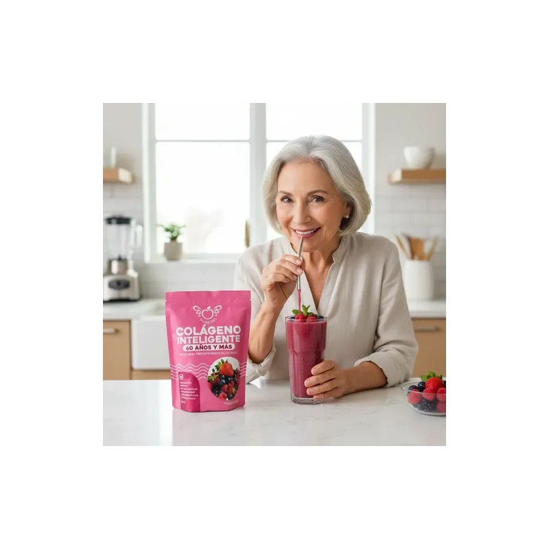 Colágeno 60+ Zinc Maca Magnesio Sabor Frutos Rojos 500gr