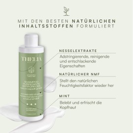 Thelia Beauty Anti-Dandruff Shampoo for Cleansing Oily Hair, Sage Extract, Mint, Nettle, Natural NMF, Paraben-Free, Dermatologically Tested, Made in Italy, 250 ml