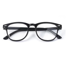Solxion Blue Light Cut Date Glasses, Thick Cell Frame, PC Glasses, No Prescription, Small Face Effect, Stylish, Unisex, For Driving and Motorcycling
