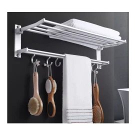 ArgenMex Toallero Repisa Barral Org De Baño Doble Aluminio Inoxidable