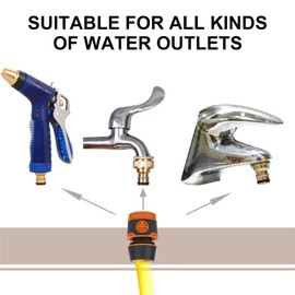 HUANGENG Quick Connection Garden Hose Fittings 0.5 Inch ABS & Coated Easy Installation Leakproof Connector for Household Use