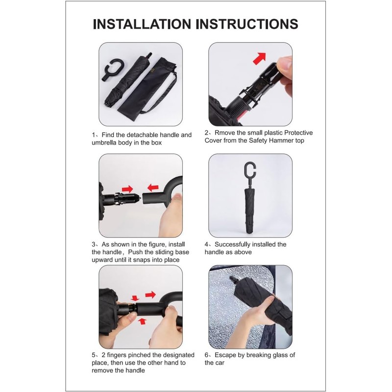LANBRELLA No Drip Umbrella Double Layer Inverted, C Shaped Handle