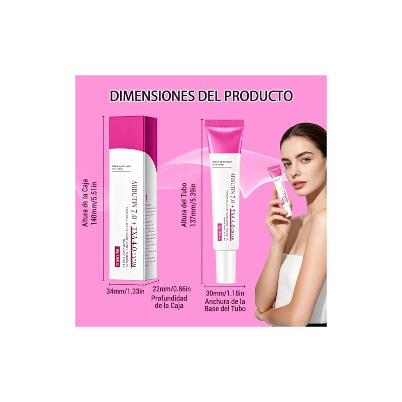 3pcs Crema Despigmentante Arbutina Ácido Tranexámico Aclarante Facial Manchas Oscuras