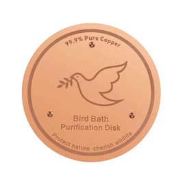YUMEWARM 1Pack Bird Bath Copper Purification Disk | 0.6mm Reinforced 99.9% Pure Copper | Universal Fit for Outdoor Birdbaths(Birdbath Copper 1 Pack)