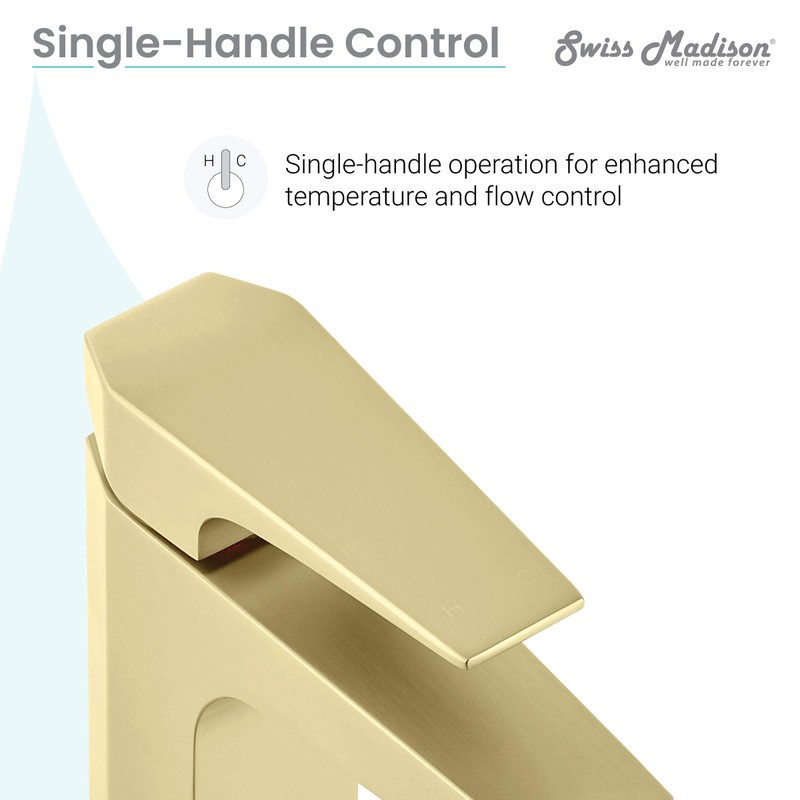 Voltaire Single Hole, Single-Handle, Bathroom Faucet in Brushed Gold