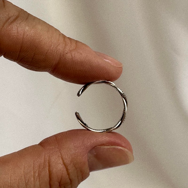 Fancy Sterling Silver Twirl Weave Toe Ring