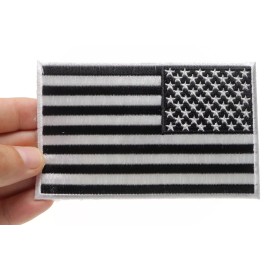 Ivamis Reverse American Flag Patch Black and White
