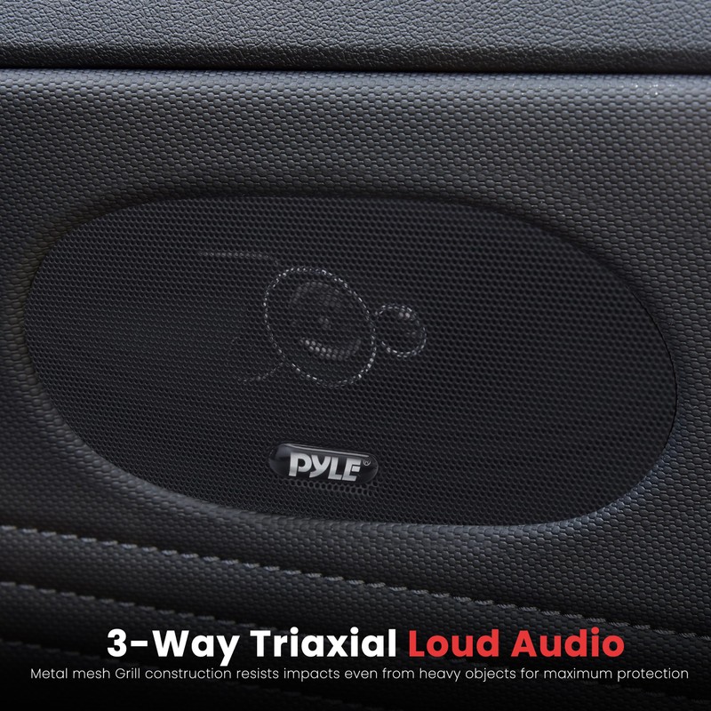 Pyle 3-Way Universal Car Stereo Speakers - 300W 4" x