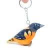 Selsela Oriole Bird Keychain Ring Hook Clip Charm Miniature Wood