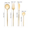 24Pcs Gold Silverware Set Knife Fork Spoon Rustproof Stainless Steel
