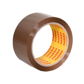 nekko 18 Rolls of Parcel Tape Brown Strong Adhesion, No Tearing, Quiet Unrolling – Packing Tape Packaging Tape – 50 mm x 66 m Tape