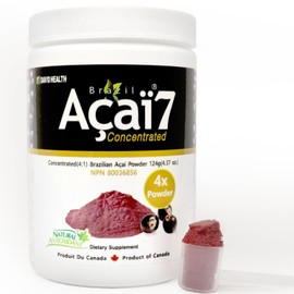 Acai7 Acai Berry Powder 4x Extra Strength - 4,000mg QCE per Scoop (124 Servings) - Provides Antioxidants, Non-GMO, Vegan, Gluten-free, Dairy-free, Soy-free, No Sugar (124g)