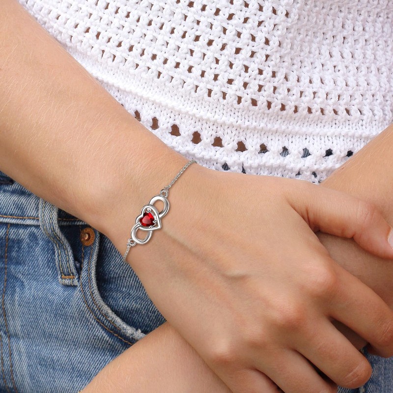 Silvora Bracelets for Women Females Solid Silver Chain Bracelet with